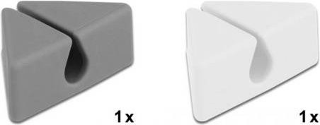 Delock Kabel-Halteclips aus Thermoplast in Grau und Weiß, B/T/H: 2,2 x 2,2 x 3,0 cm - Bild 1