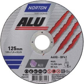 Norton Trennscheibe für Aluminium Silber Durchmesser: 125 mm, Dicke: 1,6 mm - Bild 1