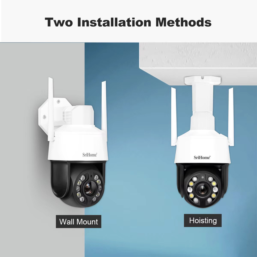 Srihome SH041 Outdoor IP Kamera mit 5,0 MP QHD Auflösung, 20X Zoom, 5G und Wifi, IP66 wasserdicht, Farbe: Weiß - Bild 6