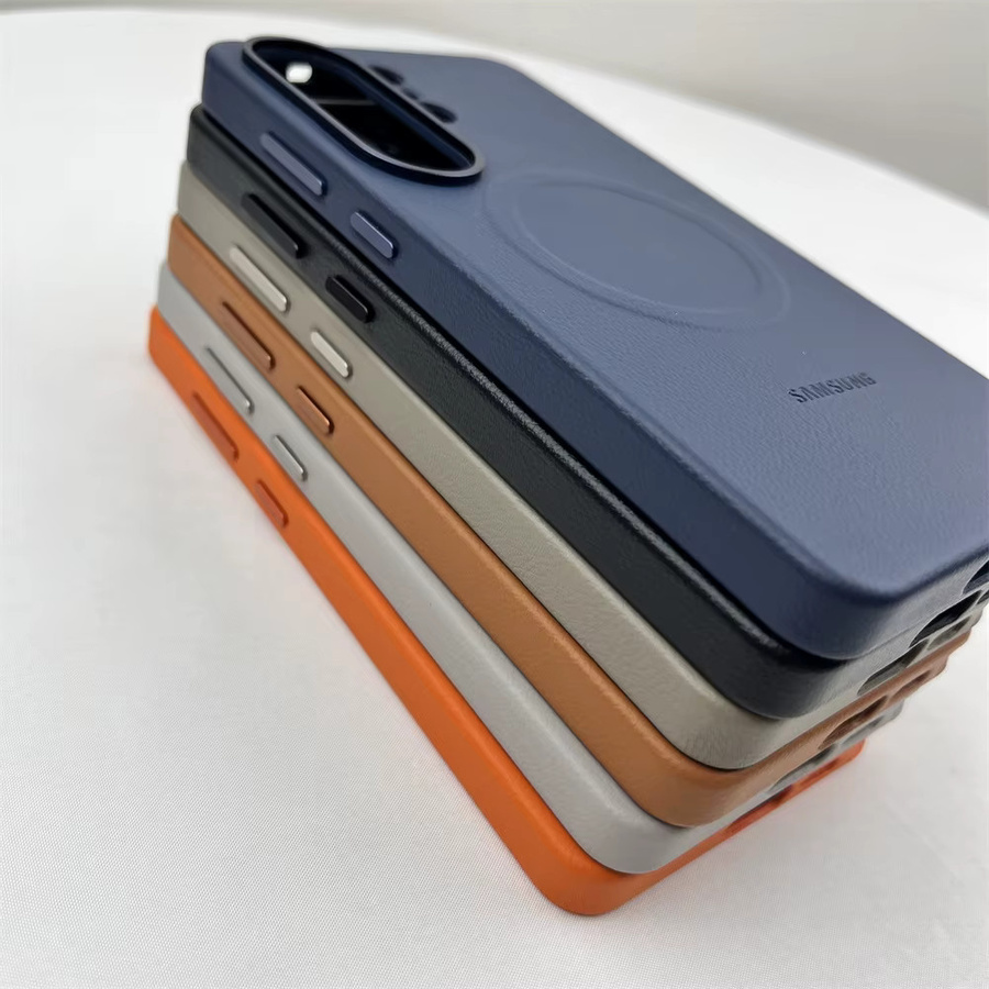 Luxuriöses Leder-Magnet-Case für Samsung Galaxy S26 Ultra in Braun/Mehrfarbig mit MagSafe Wireless Charging Unterstützung - Bild 2