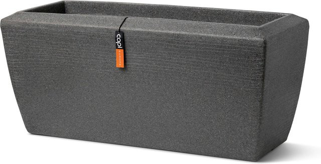 Capi Blumentopf Rechteckig in Anthrazit mit Steinoptik B/T/H: 60 x 35 x 40 cm - Bild 1