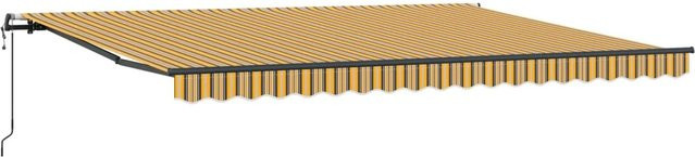 vidaXL Ausziehbare Markise Mehrfarbig, B/T: 450 x 350 cm, aus Stoff und Aluminium, manuell und fernbedienbar - Bild 1