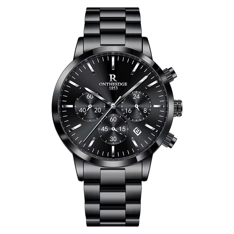 ONTHEEDGE Armbanduhr, Quarz, Edelstahl, Schwarz, Herren - Bild 5
