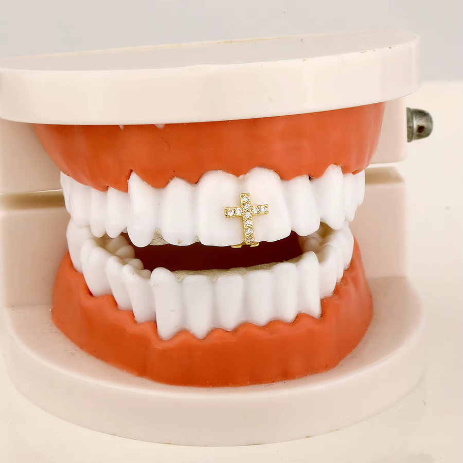 YOUNGX Grillz, Zirkonia, Gold, Vintage, Unisex - Bild 3