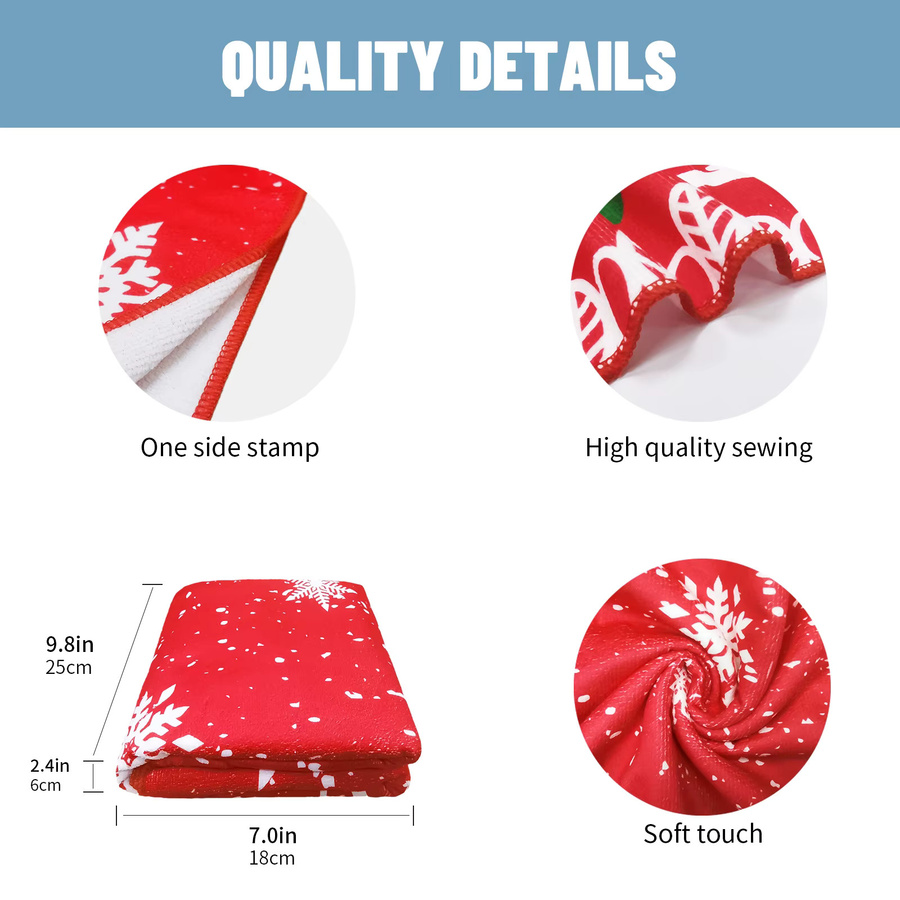 Weihnachts-Mikrofaser-Strandtuch in Rot, schnell trocknend und sandfrei für Strand und Camping - Bild 4