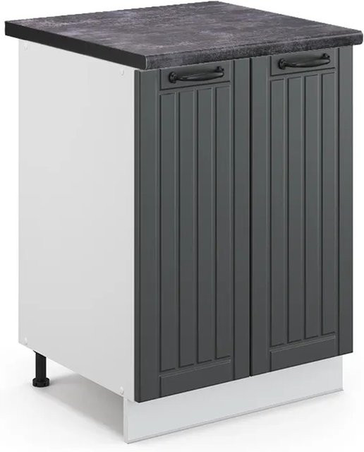 Vicco Küchenunterschrank Fame-Line in Anthrazit und Weiß im Landhausstil, B/T/H: 60 x 60 x 82 cm - Bild 1