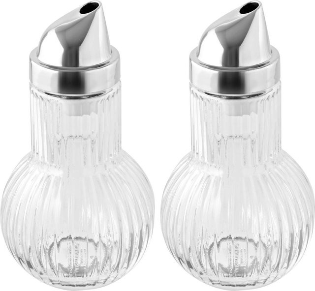 Fackelmann Zuckerstreuer aus Glas in Transparent und Silber, 2 Stück - Bild 1