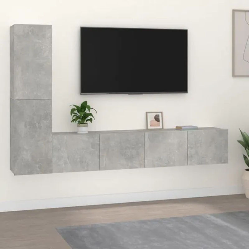 Vidaxl 4-teiliges TV-Schrank-Set in Betongrau im modernen Design - Bild 1