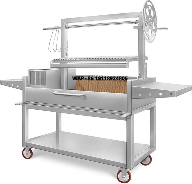 Tagwood Holzkohlegrill mit Ratschen- und Klauenliftsystem aus Edelstahl in Silber - Bild 1