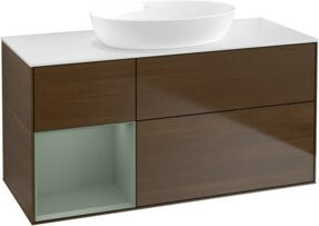 V&B Waschtischunterschrank Finion in Weiß und Walnuss lackiert, Breite: 120 cm, Tiefe: 50,1 cm, Höhe: 50,1 cm - Bild 1