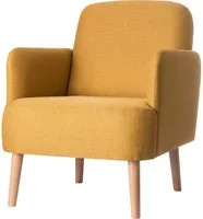 Paperflow Sessel Brooks im Retro-Design mit Massivholzgestell und Stoffbezug, Safran/Gelb/Orange, B/T/H: 79 x 77 x 62 cm - Bild 1