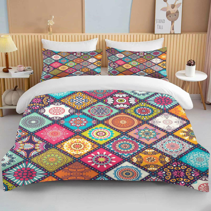 Mandala-Druck Bettwäsche-Set mit Cartoon Anime Motiv von Lodestar, Multicolor, B/H: 135 x 200 cm - Bild 1