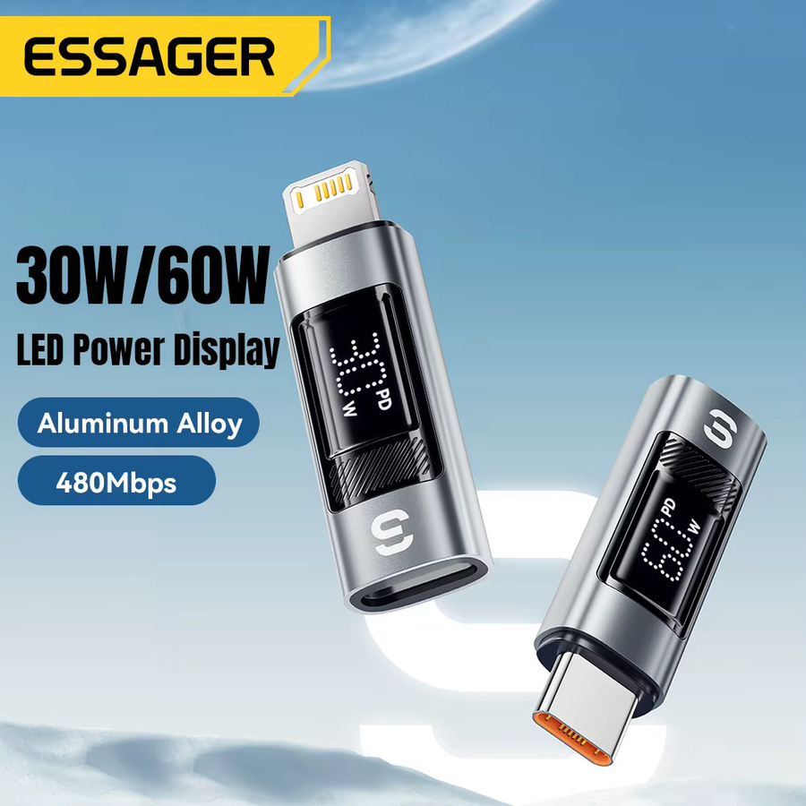 Essager USB-C auf Lightning OTG-Adapter mit Digitalanzeige und Schnellladefunktion für iPhone 15 und 14 - Bild 2