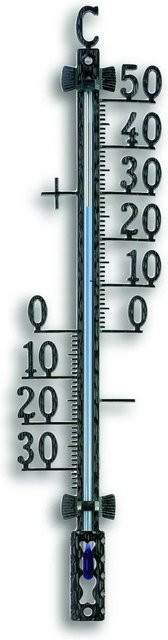 TFA Außenthermometer aus Metall in Schwarz, B/T/H: 16,5 x 3,5 x 1,4 cm - Bild 1