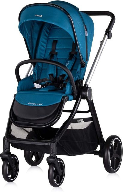 Chipolino Kombikinderwagen Marbella 3in1 mit i-Size Babyschale, Fußabdeckung und Einlage in Blau - Bild 1
