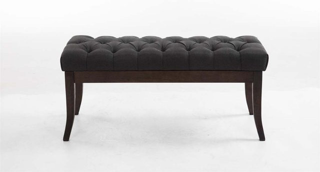 TPFLiving Sitzbank Romeo Chesterfield in Dunkelgrau mit Stoffbezug, Breite: 100 cm - Bild 1