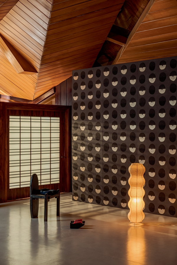 Élitis Wallpaper Toshima RM 1061 75 mit geometrischem Abstract-Muster in Kupfer, Braun und Schwarz, matt - Bild 1