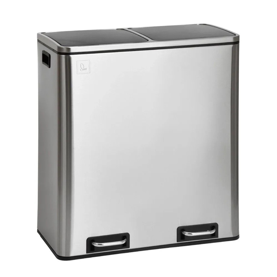 Svita TM2X30 Treteimer mit Mülltrennsystem in Silber, 60 Liter, Edelstahl mit Soft-Close-Funktion und herausnehmbarem Inneneimer - Bild 2
