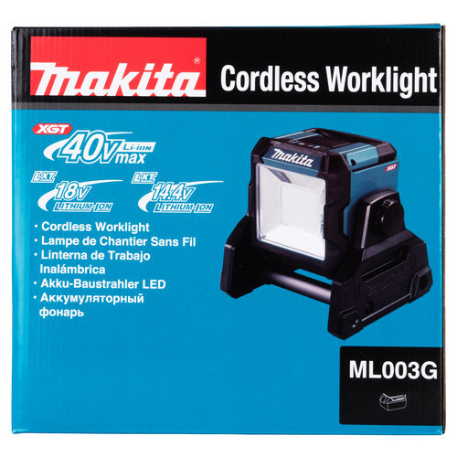 Makita Akku-LED-Baustrahler ML003G Solo in Schwarz, Blau und Weiß - Bild 3
