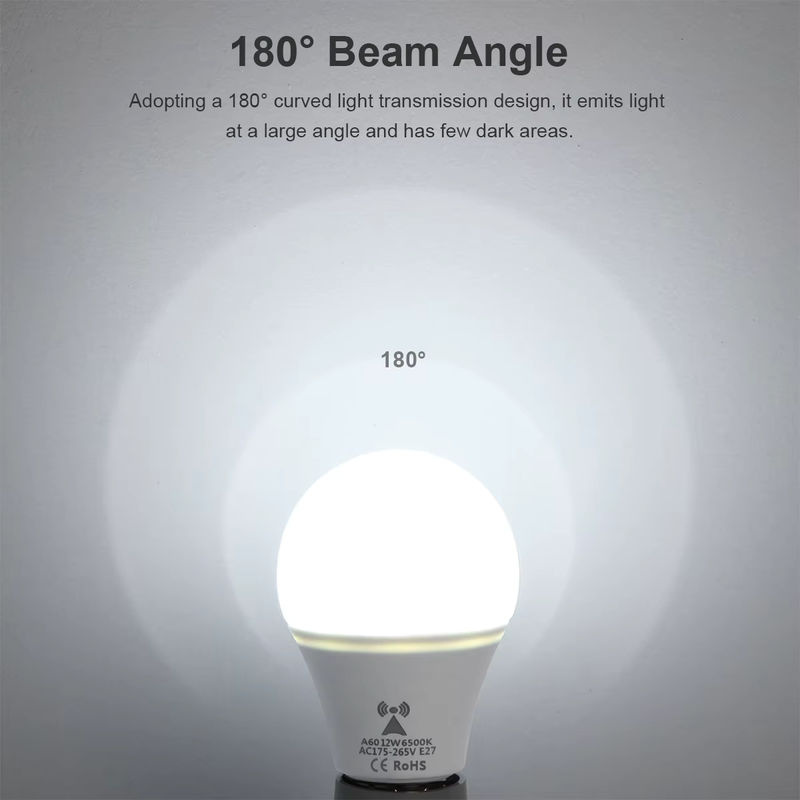 MALITAI LED Nachtlicht mit Radar-Bewegungssensor, E27 Birne 12W, Cool White, Weiß - Bild 3