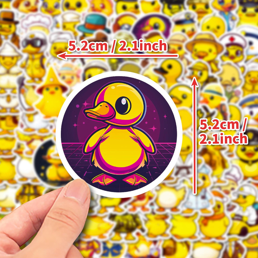 100-teiliges Set Kleine Gelbe Enten Aufkleber Cartoon Wasserdicht - Bild 2