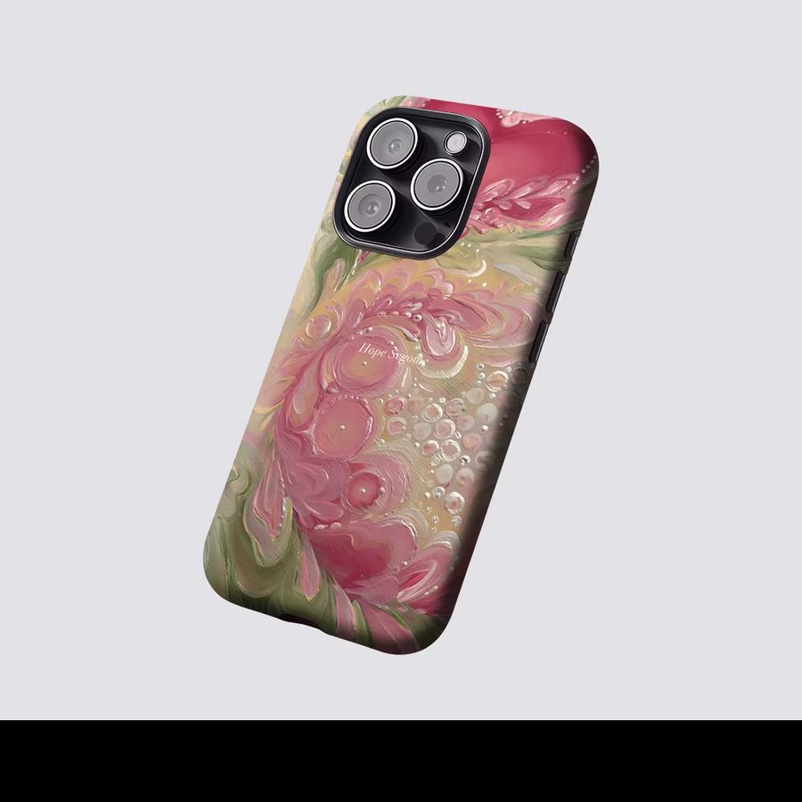 Potdemiel Magnetische Handyhülle mit Rosa Herz-Blumen-Textur für iPhone 17 16 15 14 13 Pro Max Plus - Bild 2