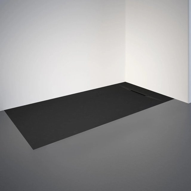 Schulte Duschwanne ExpressPlus Extraflach aus Mineralguss, Rechteck, Anthrazit, B: 160 cm, T: 70 cm - Bild 1
