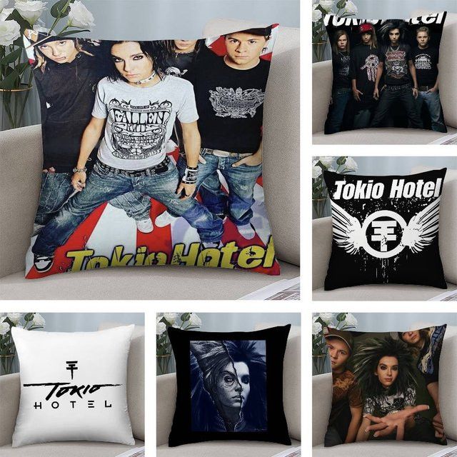 Rock Tokio H-Hotel Kissenbezug aus kurzem Plüsch mit doppelseitigem Druck für dein Sofa oder zur Dekoration - Bild 1