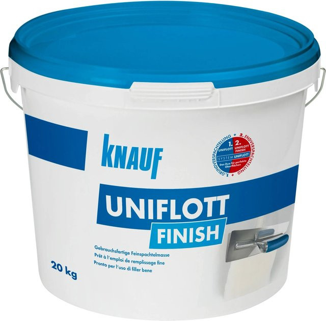 Knauf Uniflott Finish Feinspachtelmasse aus Gips in Weiß, 20 kg - Bild 1