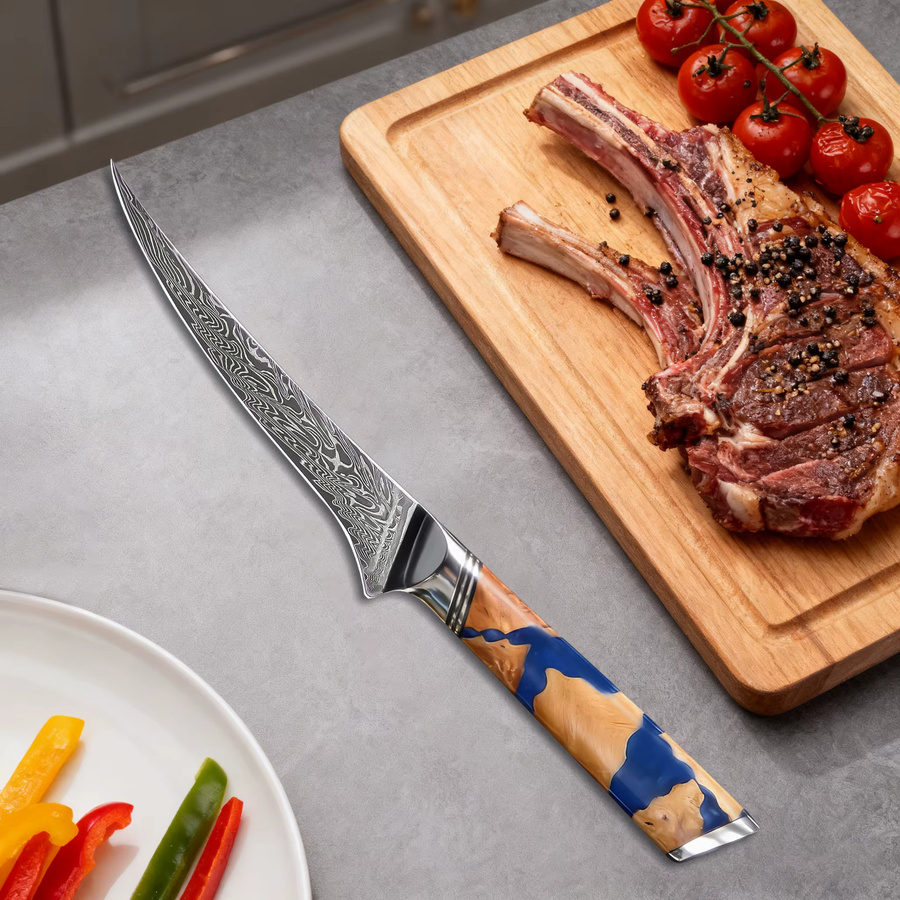 Handgemachtes Küchenmesser als Allzweckmesser und Ausbeinmesser für die Küche - Bild 3