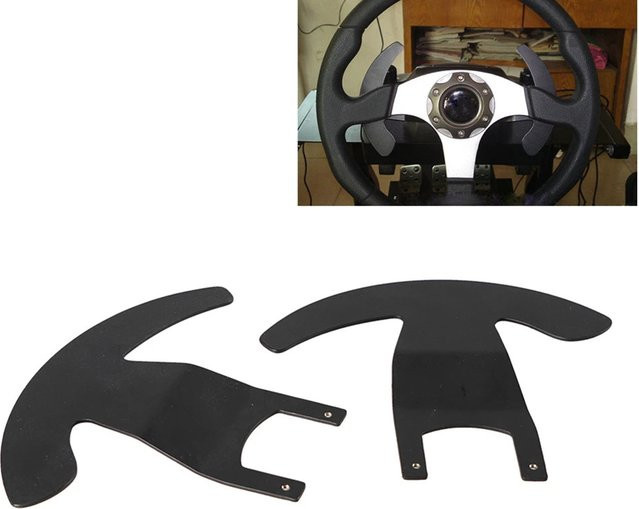 2er-Set Heavy Duty Paddle Shifter Upgrade für Logitech G29 und G920 Lenkrad, konkave Schaltschifter in Schwarz - Bild 1