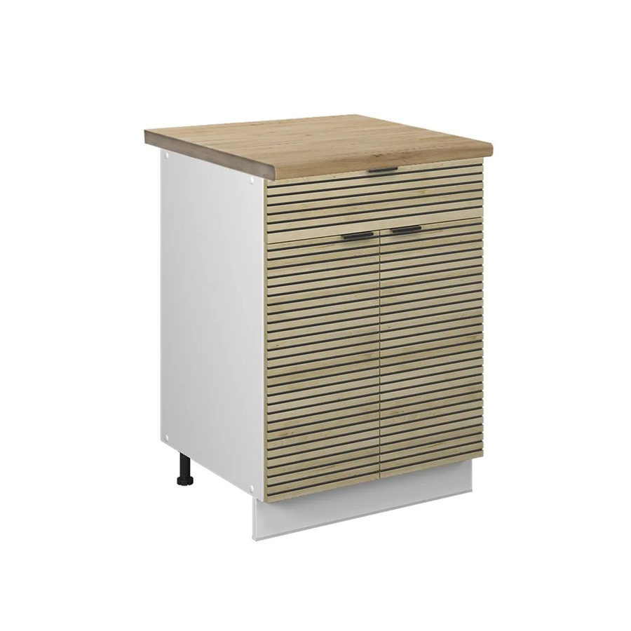 Vicco Küchenunterschrank Fame-Line Weiß Eiche mit Arbeitsplatte, Breite: 60 cm, Höhe: 82 cm, Tiefe: 32,53 cm - Bild 3