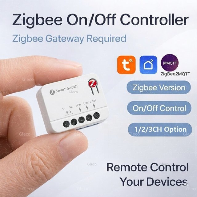 Tuya Zigbee Mini Smart Switch Modul 1/2/3-fach DIY Relais-Schalter 10A/16A in Weiß kompatibel mit Alexa Google Home Assistant und 2MQTT - Bild 1