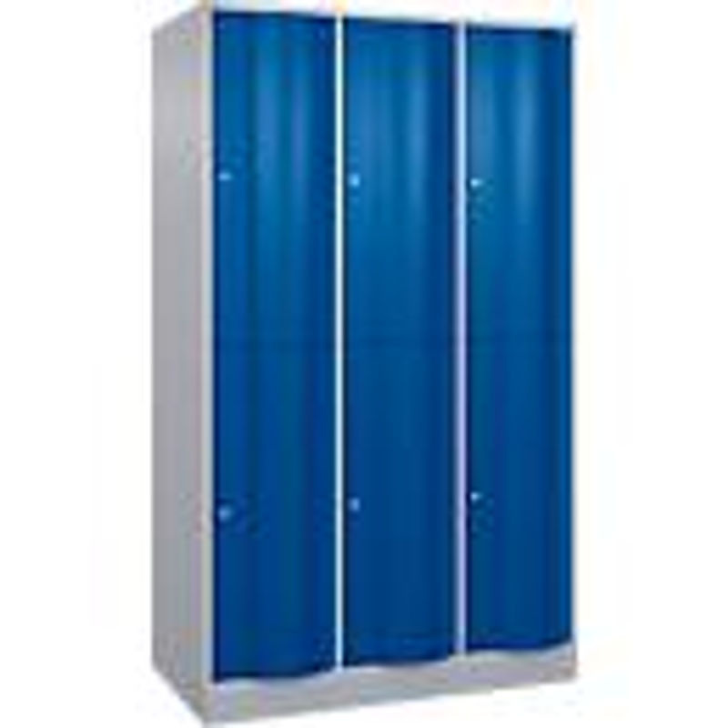 C+P Garderobenspind Resisto mit 3 Abteilen und 6 Fächern, Weißaluminium und Enzianblau, B/T/H: 114,8 x 64,0 x 195,0 cm - Bild 2