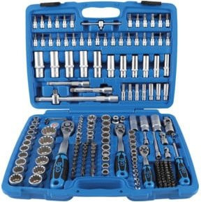 BGS Steckschlüssel-Satz Gear Lock in Blau mit 192 Teilen und Antrieben 1/4 Zoll, 6,3 mm, 10 mm und 12,5 mm - Bild 1