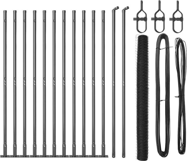 vidaXL Zaunpfosten aus Stahl und PVC in Grau, Höhe: 1,6 m, Breite: 50 mm - Bild 1