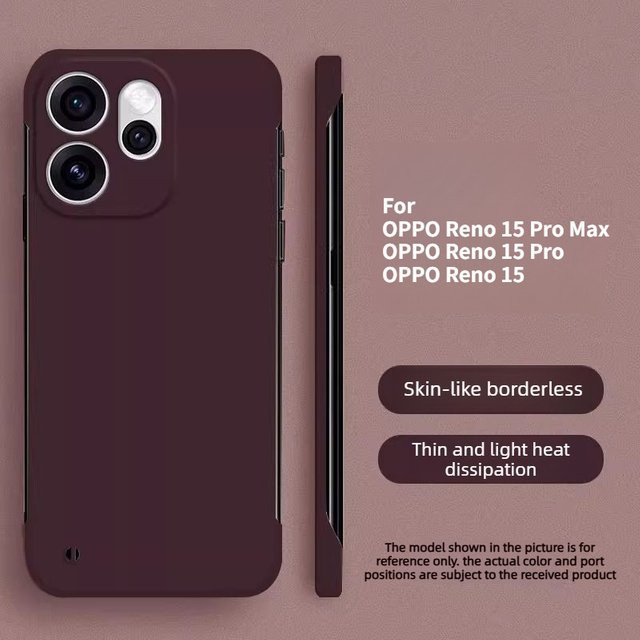Hautfreundliche und ultradünne rahmenlose Schutzhülle für OPPO Reno 15 Pro Max und Reno 15 Pro, stoßfeste Anti-Sturz-Hülle aus PC - Bild 1