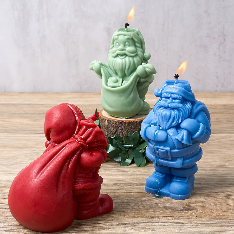 UDOCOOL Silikonform für 3D Weihnachtsmann Rucksack Kerzen und Seifen in Multicolour zur DIY Gestaltung von Gips und Aromath Seife - Bild 5