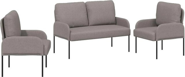 vidaXL Sofagarnitur 3-teilig in Taupe mit Stoffbezug, B/T/H: 115 x 56 x 80 cm - Bild 1