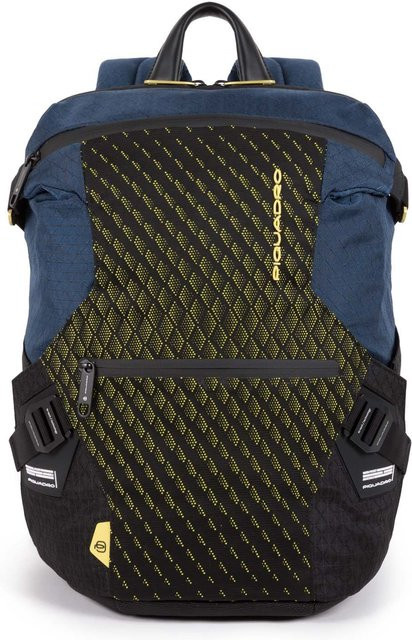 Piquadro PQ-Y Laptoprucksack für 14 Zoll mit iPad-Fach und Flaschentasche in Blue/Lime - Bild 1