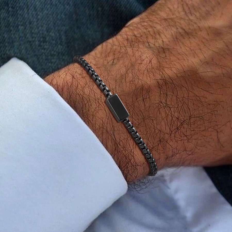 Vnox Armband, Edelstahl, geometrische Charm-Armbänder, Herren - Bild 1