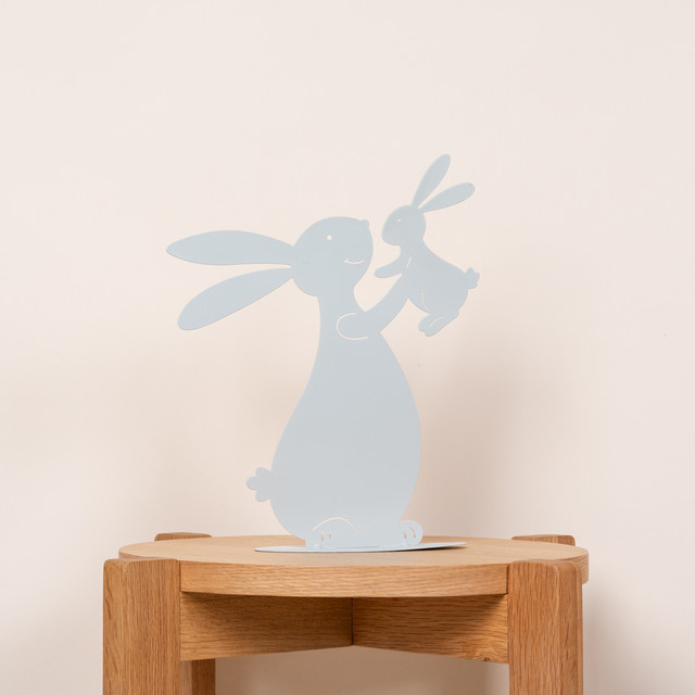 BLUME2000 Metall Silhouette Hase Weiß stehend für Ostern Tischdeko - Bild 1