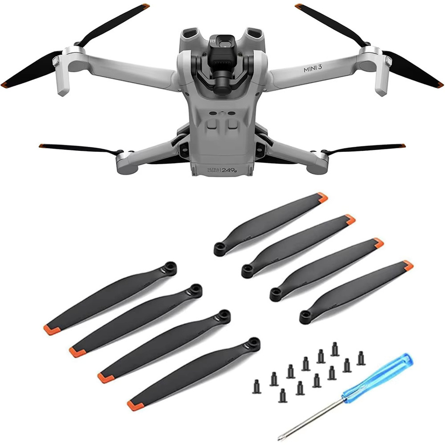 HAPPORIA 8 Stück 6030F Geräuscharme Propeller mit Propellerhalterung für DJI Mini 3 Pro und Mini 4 Pro Ersatzblätter in Schwarz und Gold - Bild 4