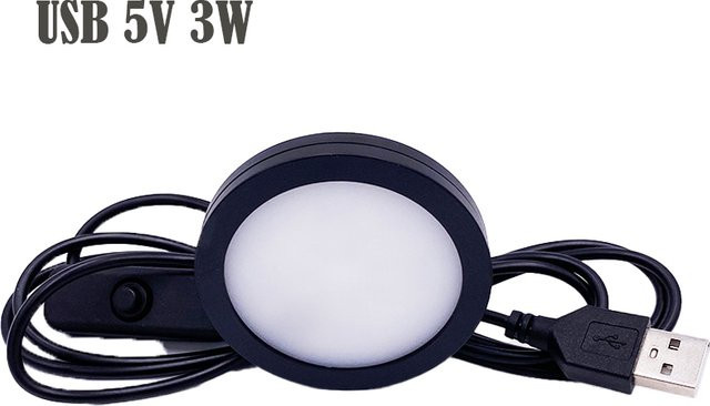 Ohlite LED-Scheinwerfer mit USB 5V und Schalter, weiße Innenbeleuchtung für Schrank, Regal, Caravan oder Wohnmobil, 3W - Bild 1