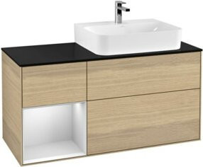 V&B Finion Waschtischunterschrank mit Abdeckplatte in Eichenfurnier und Lackierung, Braun, Breite: 120 cm - Bild 1