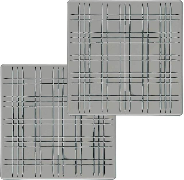 Nachtmann Serving Platter Square Glas Transparent Grau 2er Set B: 21 cm x B: 21 cm - Bild 1