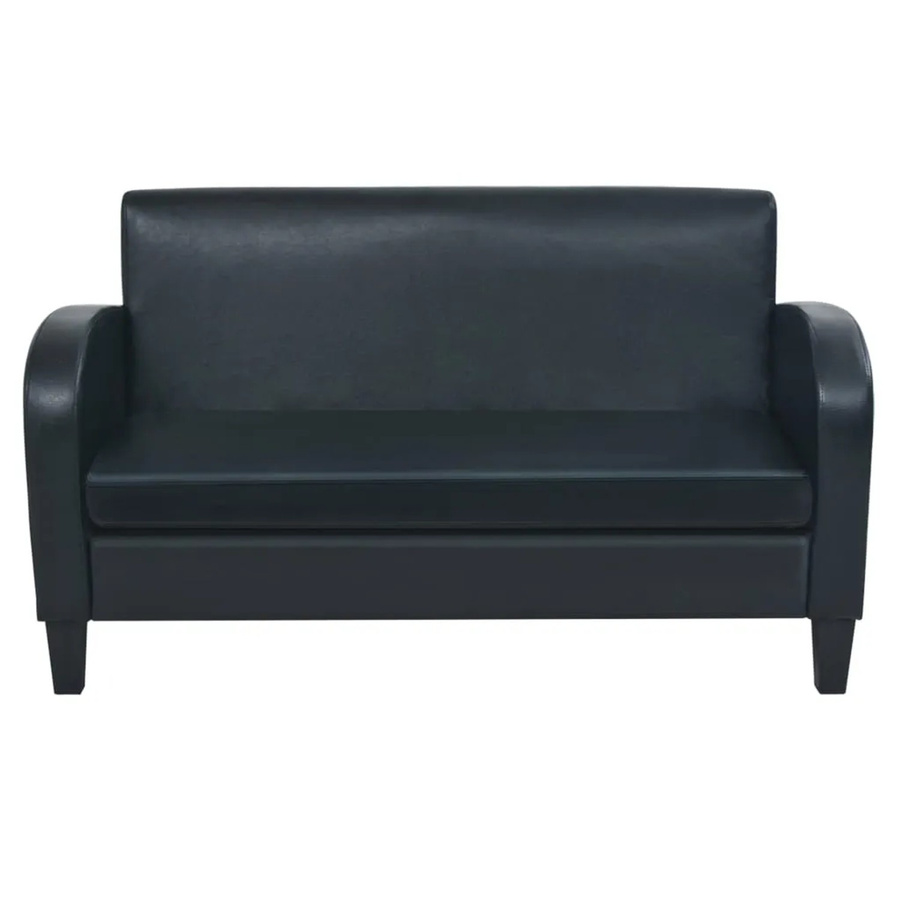 vidaXL 2-Sitzer-Sofa aus Kunstleder in Schwarz mit Holzrahmen, B/T/H: 139 x 70 x 76 cm - Bild 2
