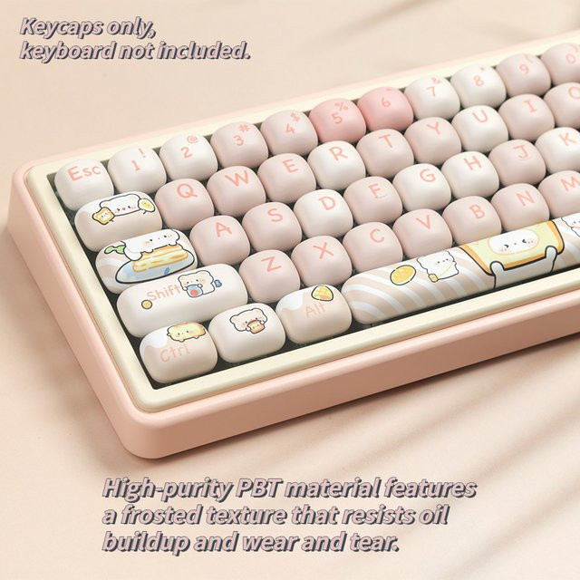 TTTSKONE PBT Tastenkappen im Cherry-Profil mit 140 Tasten, seitlich graviert, Double Shot 5-Sublimation, hintergrundbeleuchtbar - Bild 1