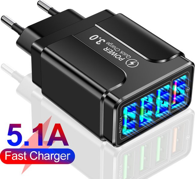 WALKESEN 20W Multi-Port USB-Ladegerät in Schwarz für iPhone, Samsung Galaxy und Xiaomi - Bild 1