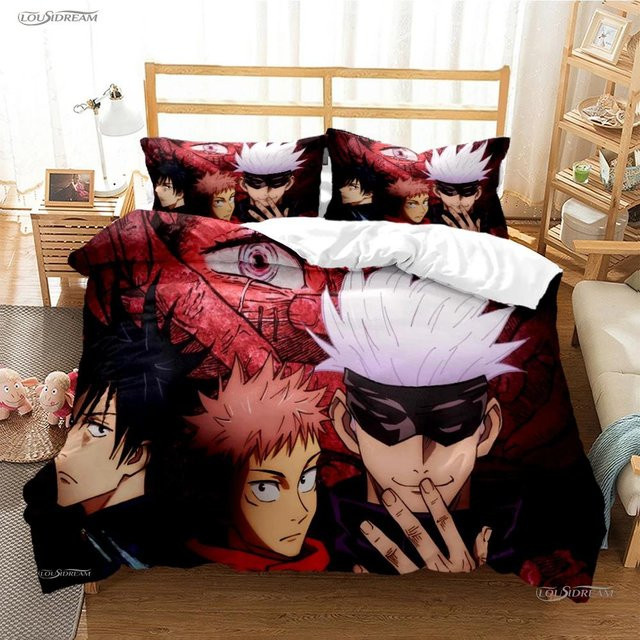 Lodestar Bettwäscheset Jujutsu Kaisen mit Bettbezug und Kissenbezug, Mehrfarbig, B/T: 200 x 200 cm - Bild 1